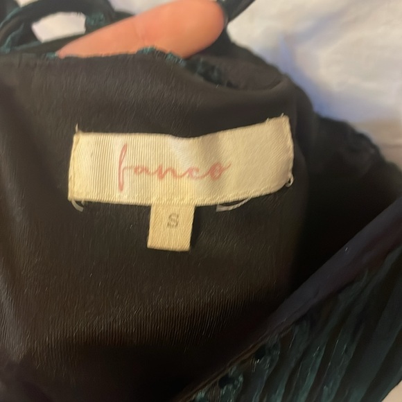 Fanco | Mini Green Velvet Dress | Size Small - Picture 3 of 3